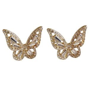 Golden Butterfly Studded Earrings
